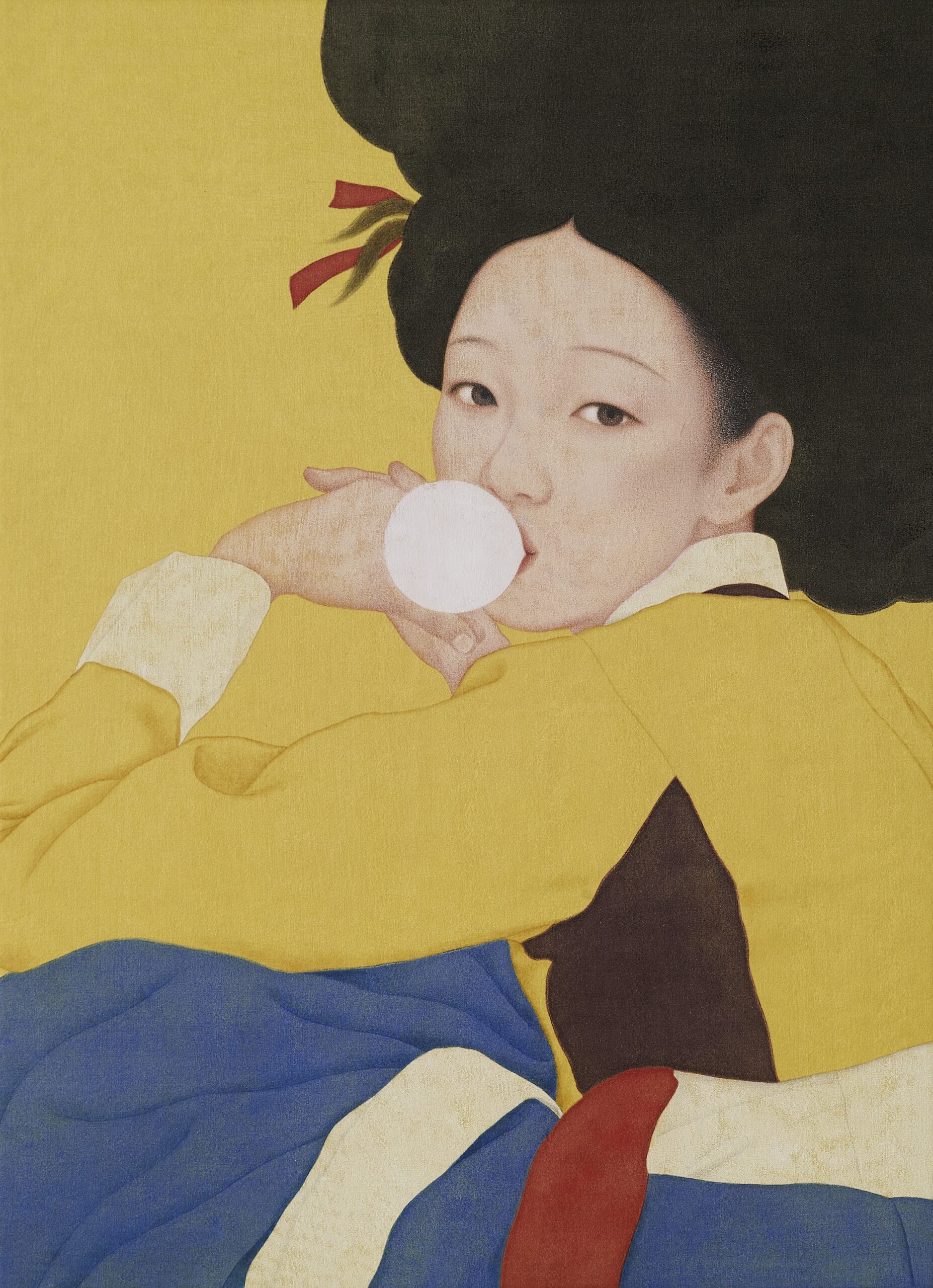 그녀 겨자색저고리R 55x43cm 비단에 채색 2024300만 Scaled